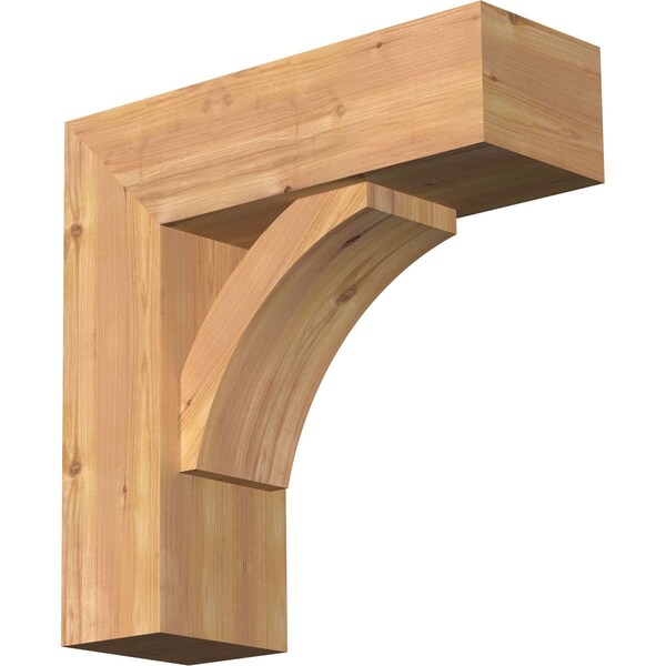 Ekena Millwork Thorton Block Smooth Bracket w/ Offset Brace, Western Red Cedar, 7 1/2"W x 22"D x 22"H BKT0806X22X22THR05SWR - main